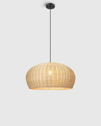 Natural Rattan Dome Pendant Light - One Size / Natural