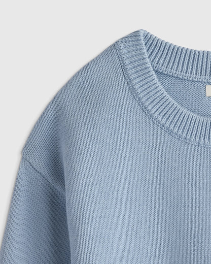100% Organic Cotton Crewneck Sweater - 2T / Navy/White