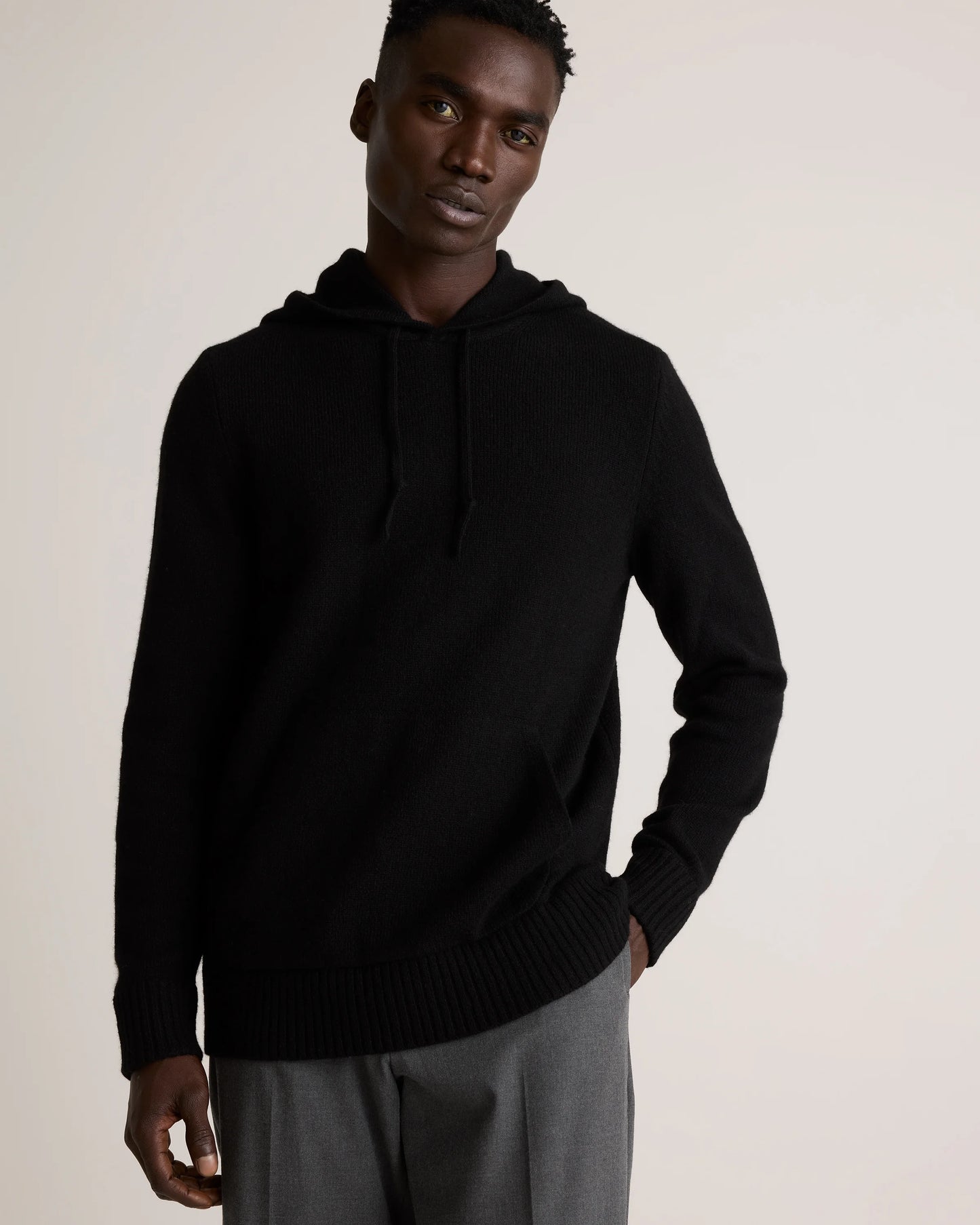 100% Yak Wool Pullover Hoodie - S / Warm Heather Grey