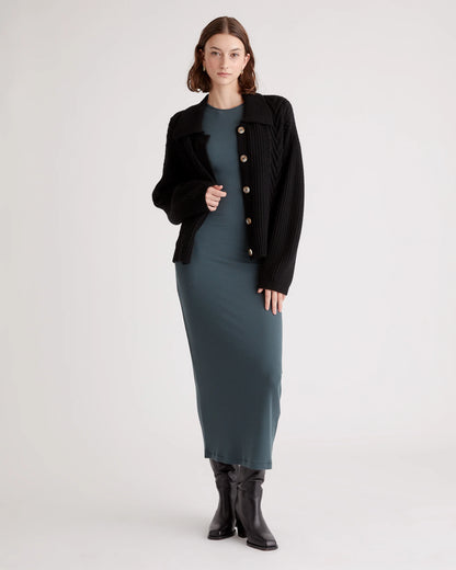Australian Merino Wool Collared Cable Cardigan - XS / Coffee Bean Brown