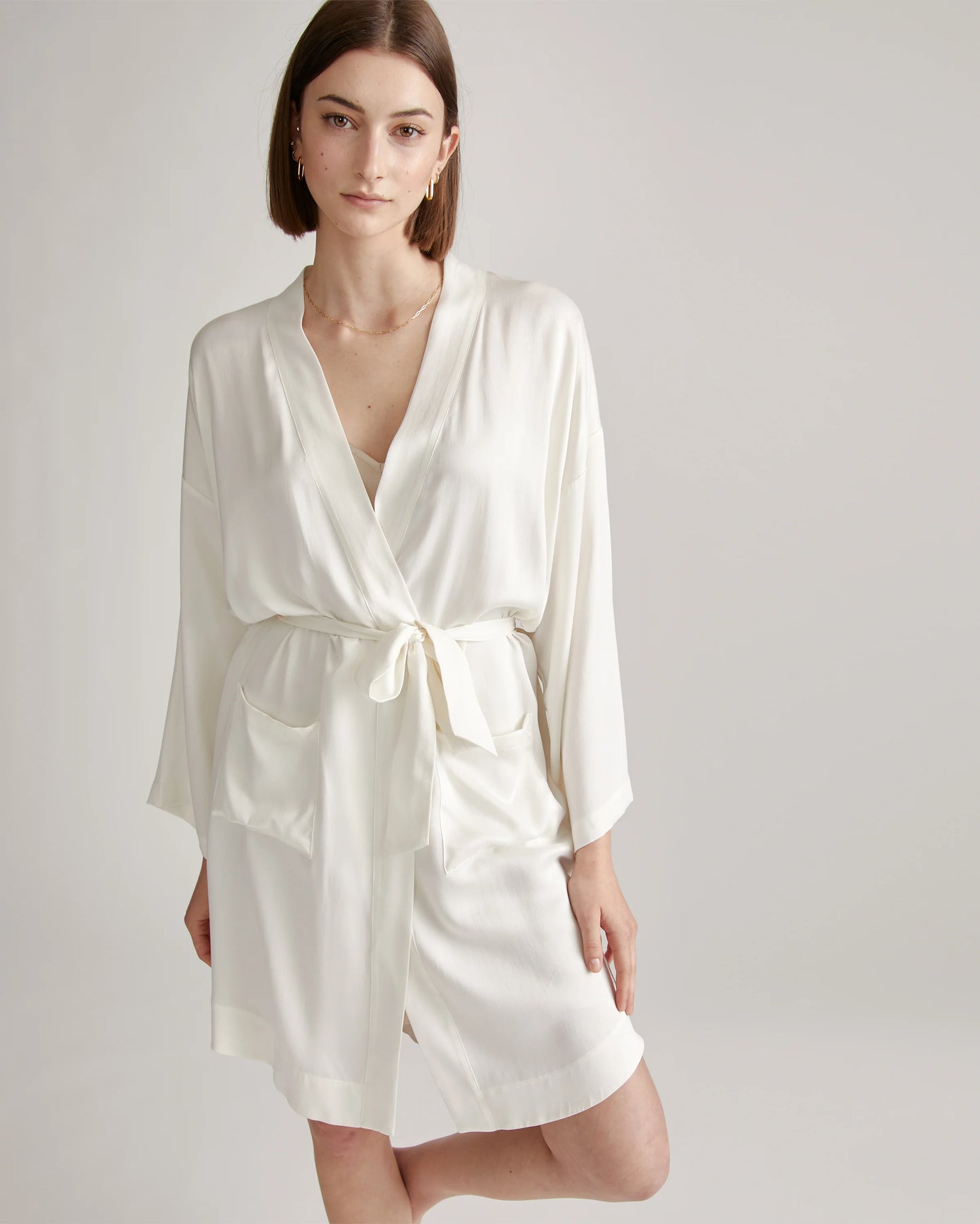 100% Washable Silk Robe - XS / Indigo