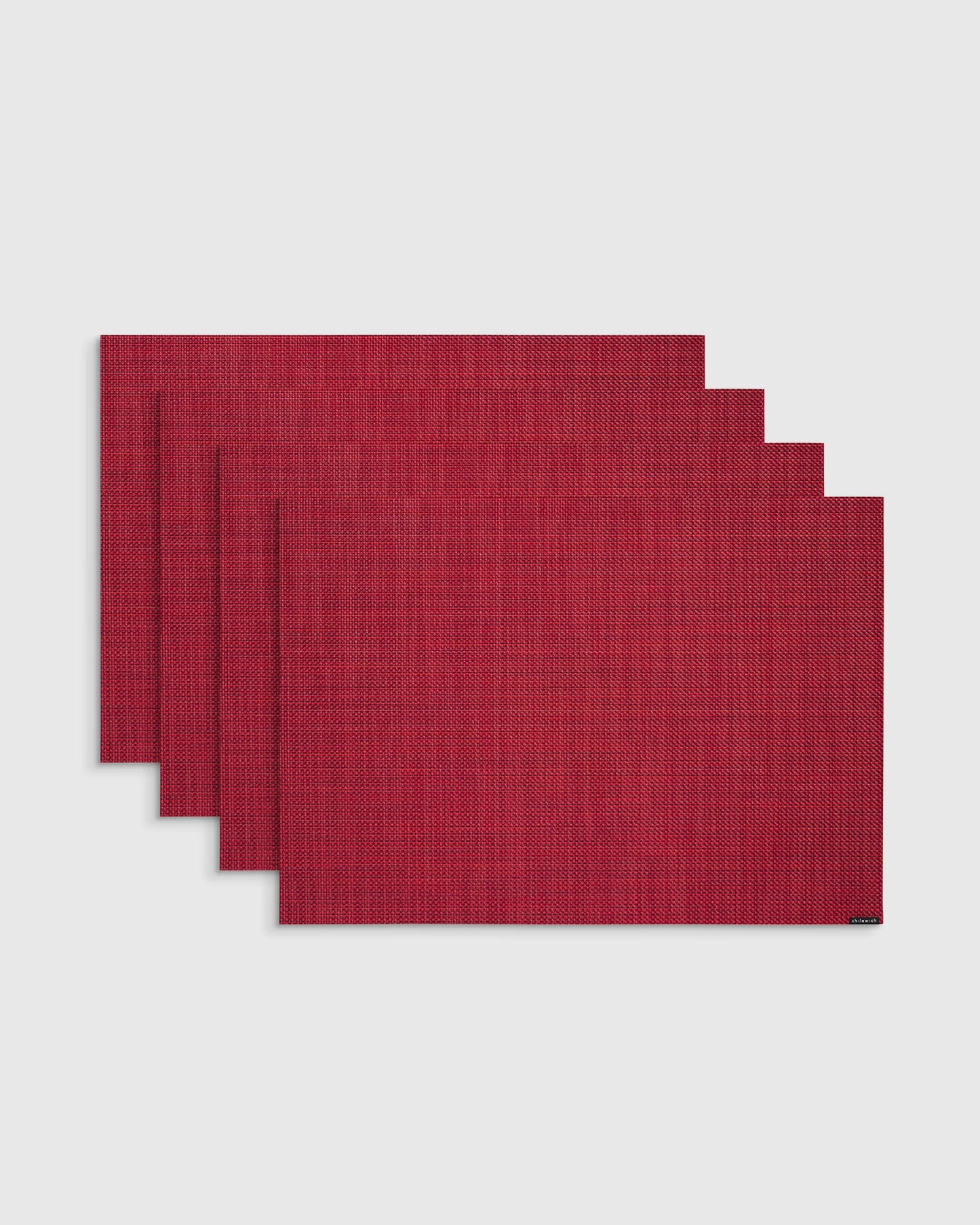 Mini Basketweave Easy-Care Rectangular Placemat, Set of 4 by Chilewich - One Size / Parchment