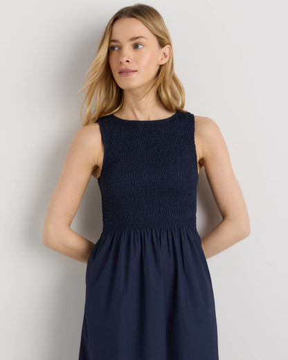 100% Organic Cotton Poplin Boat Neck Maxi Dress - XS / Black