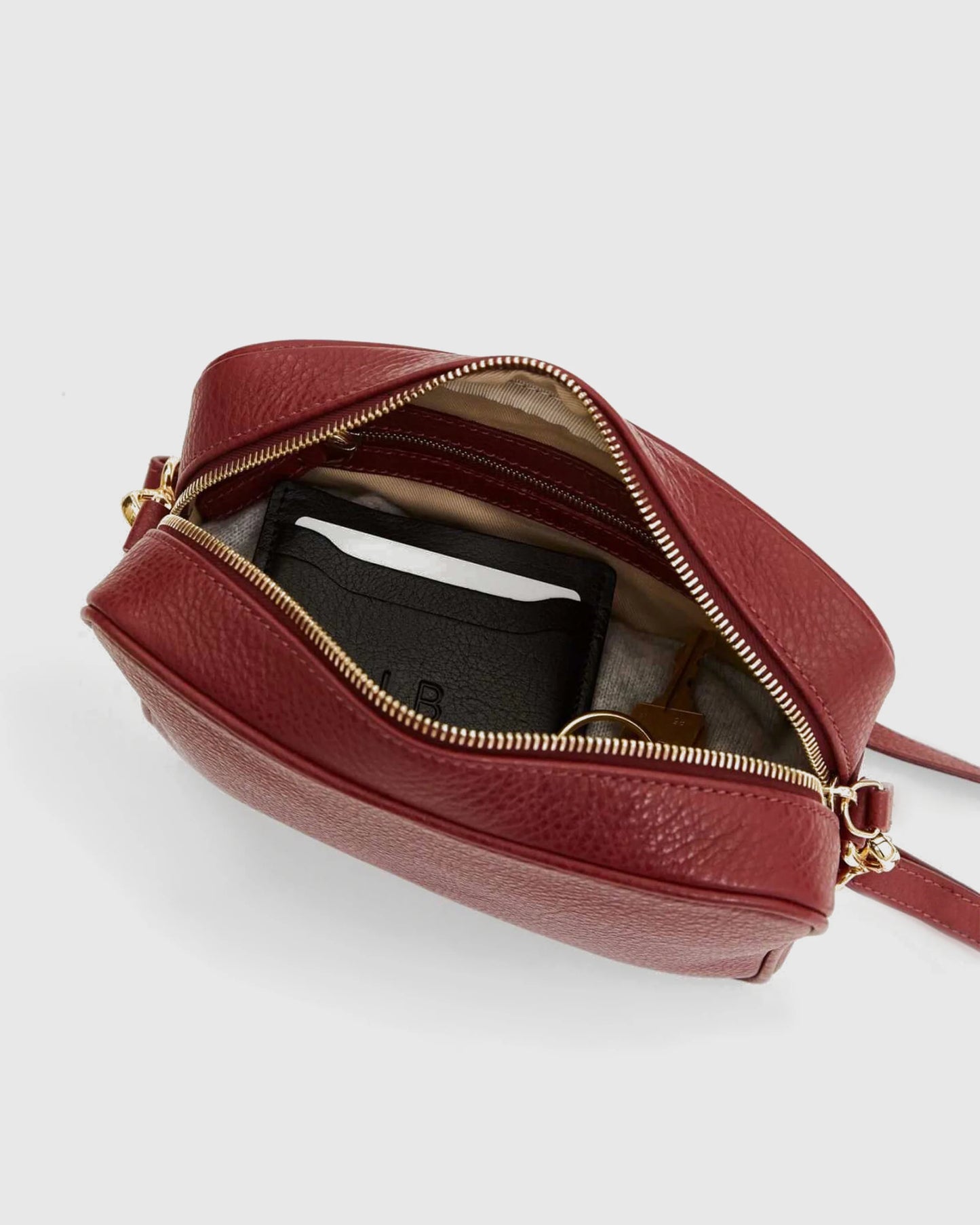 Italian Leather Crossbody Bag - One Size / Black Croco