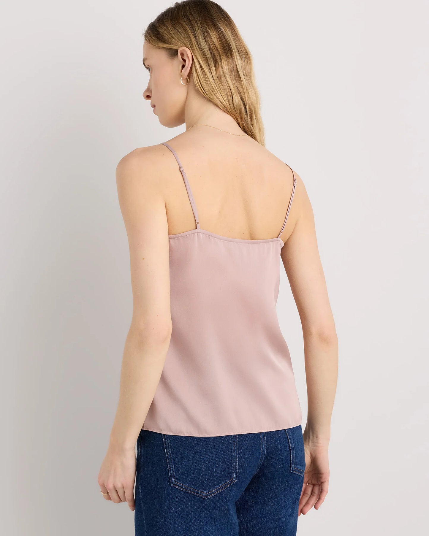 Washable Stretch Silk V-Neck Cami - XS / Ivory