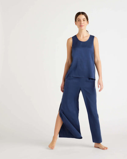 100% Washable Silk Pajama Pants - XS / Indigo