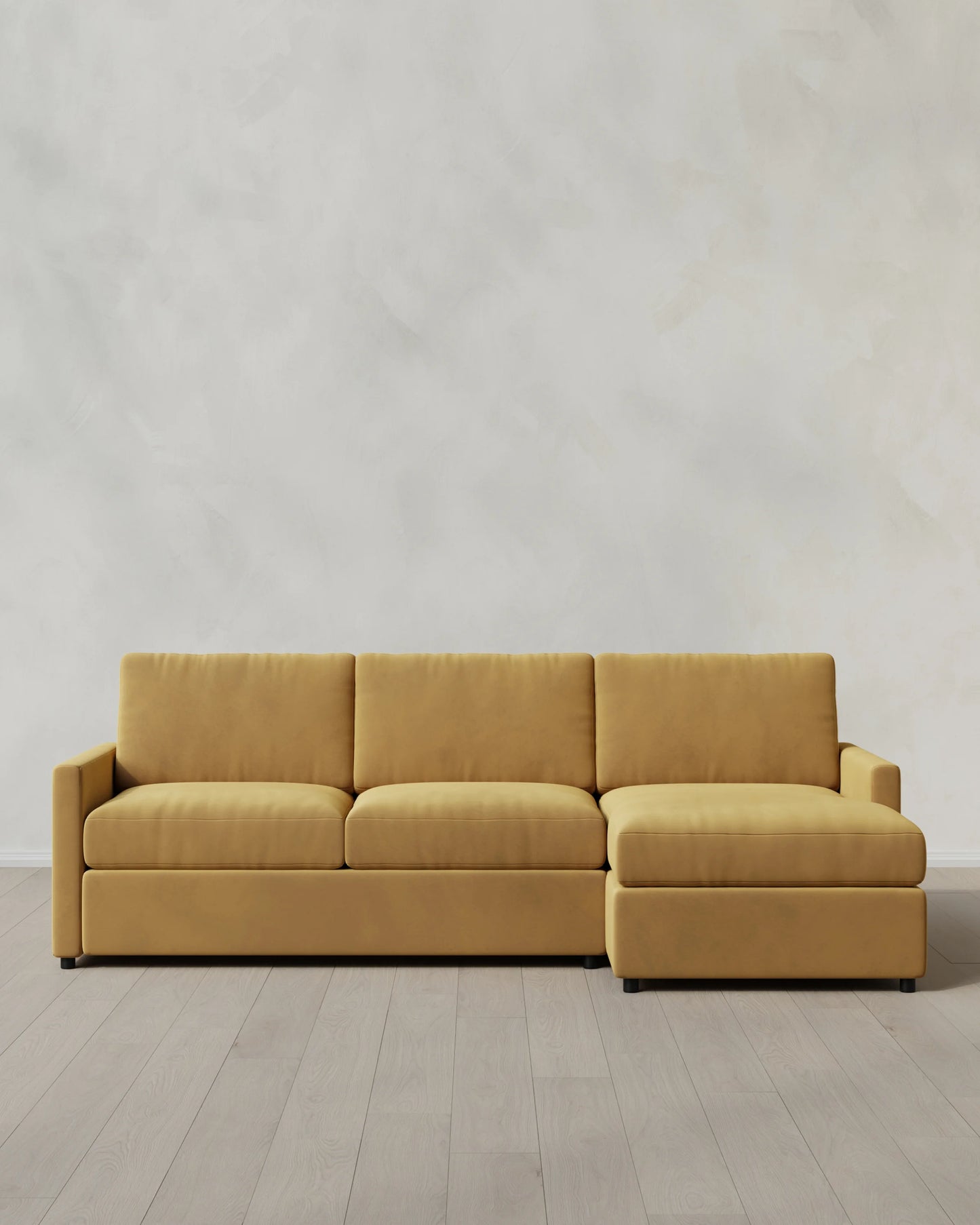 Brennan Chaise Sectional in Performance Velvet - Right Arm / Pine