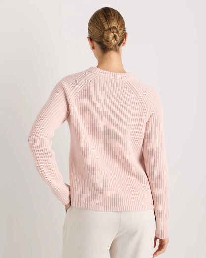 100% Organic Cotton Fisherman Crew Sweater - XS / Sapphire Blue