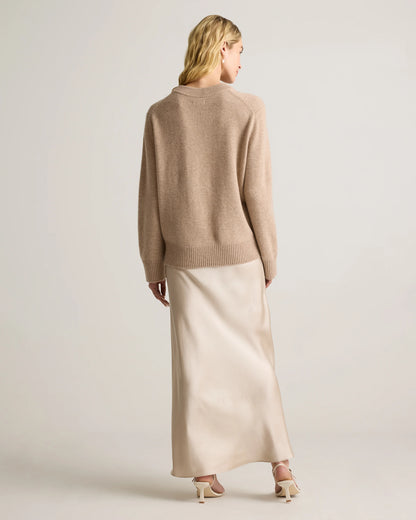 Mongolian Cashmere Oversized Crewneck Sweater - XS / Brown