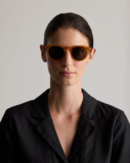 Tahiti Polarized Acetate Sunglasses - One Size / Clear Taupe with Brown lens