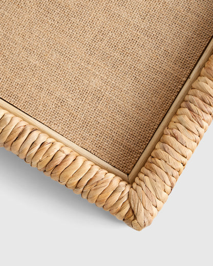 Handwoven Rectangular Decorative Tray - One Size / Natural