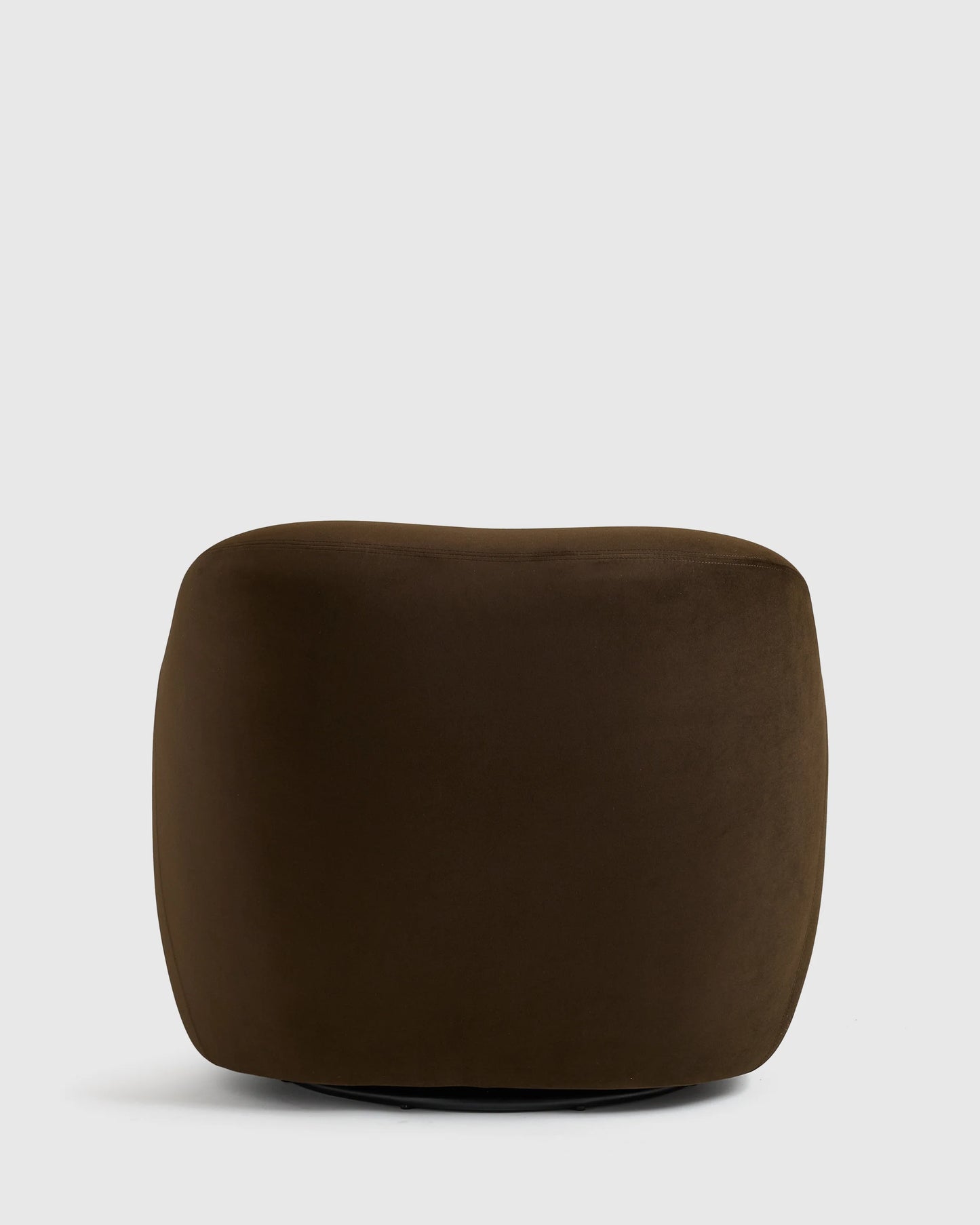 Performance Velvet Curved Arm Swivel Chair - One Size / Java