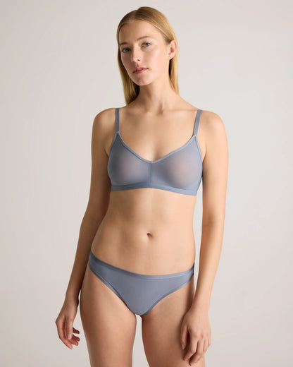 Belgian Mesh Sheer Thong (6-Pack) - XS / Slate