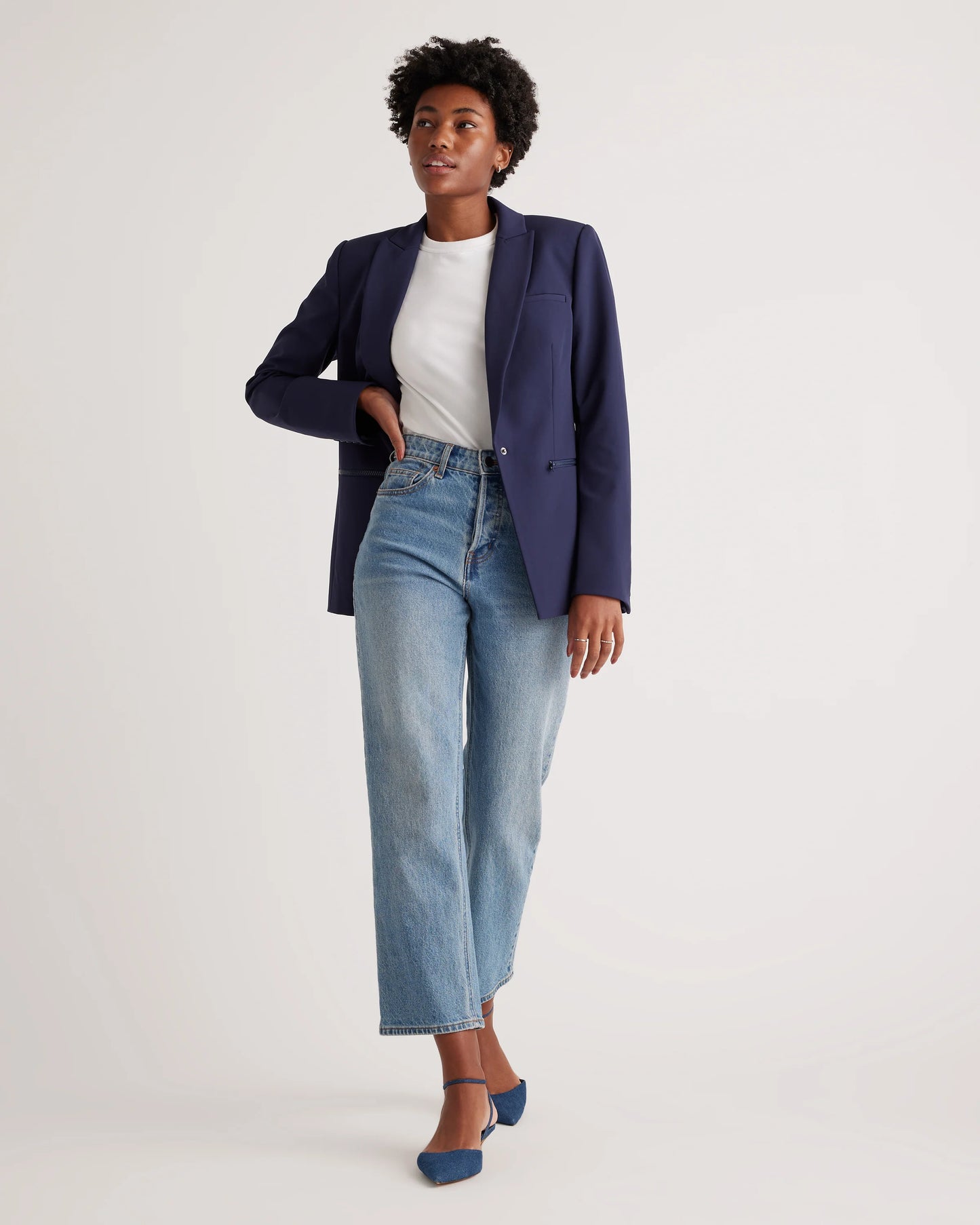 Scuba Single-Breasted Convertible Blazer - XS / True Black
