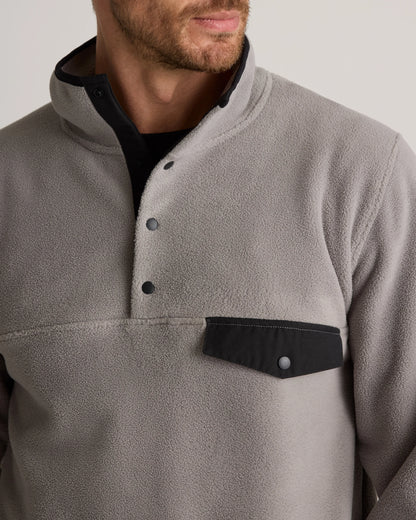 Polar Fleece Snap Pullover - S / Bold Black