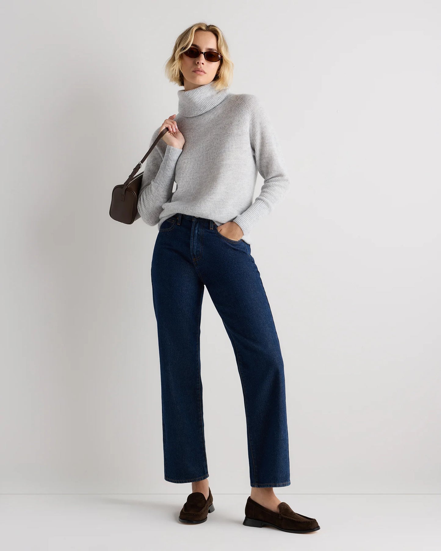 Lightweight Baby Alpaca Turtleneck - XS / Smoked Charcoal