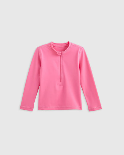 Long Sleeve Zip-Up Rash Guard - 2T / Yellow