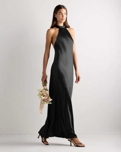 Catalina Stretch Satin Dress - 0 / Garden Sage Green