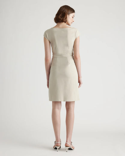 Ultra-Stretch Ponte Cap Sleeve Dress - XS / Ruby Red