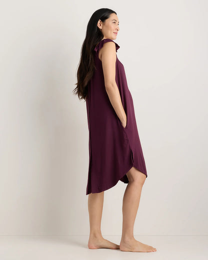 Bamboo Jersey Flutter Sleeve Labor and Delivery Gown - XS / Nocturnal Green