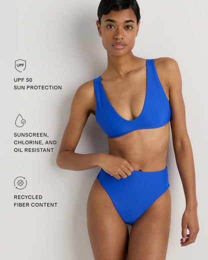 Italian High-Rise High-Leg Bikini Bottom - XS / Palm