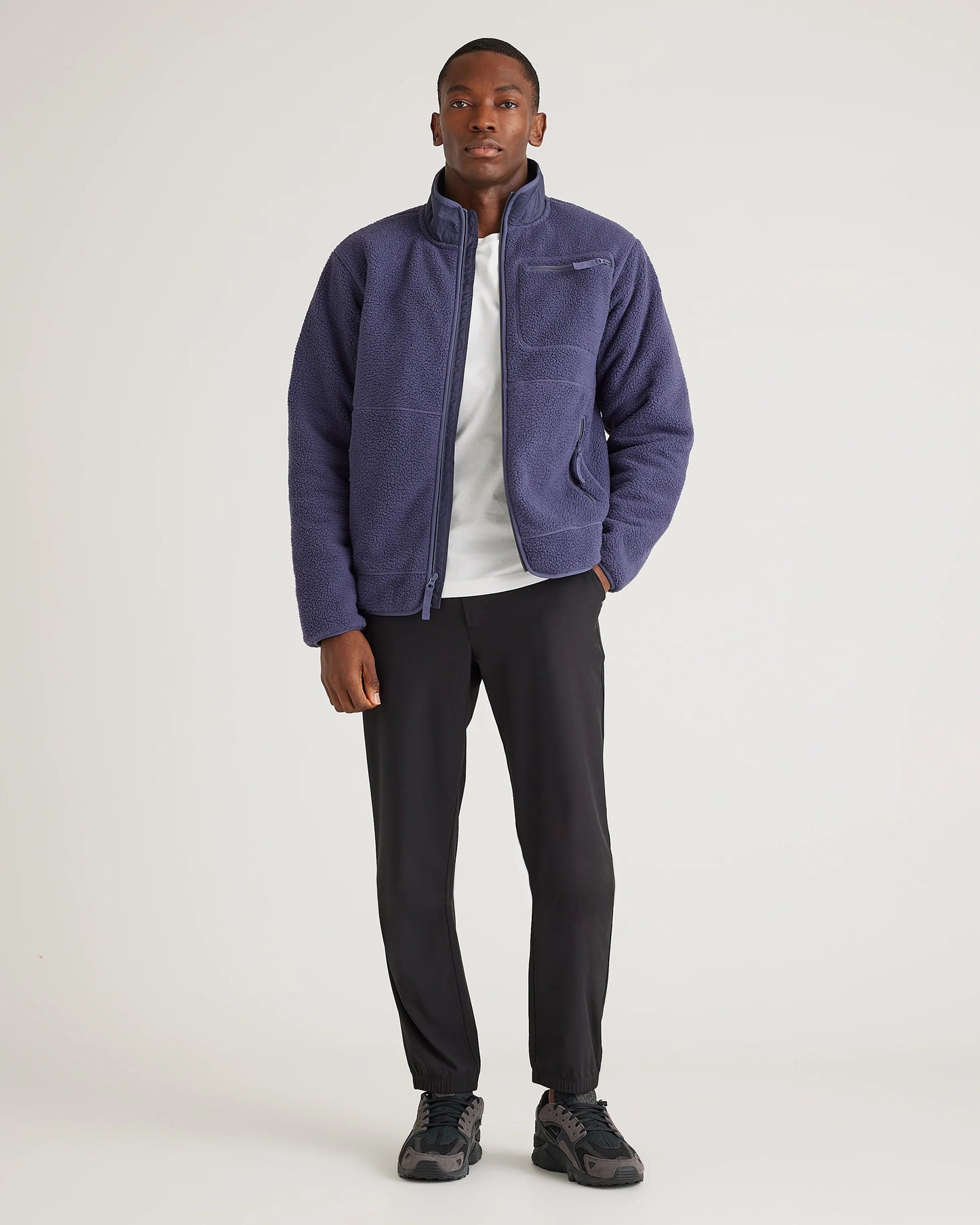 Sherpa Full Zip Jacket - S / Navy