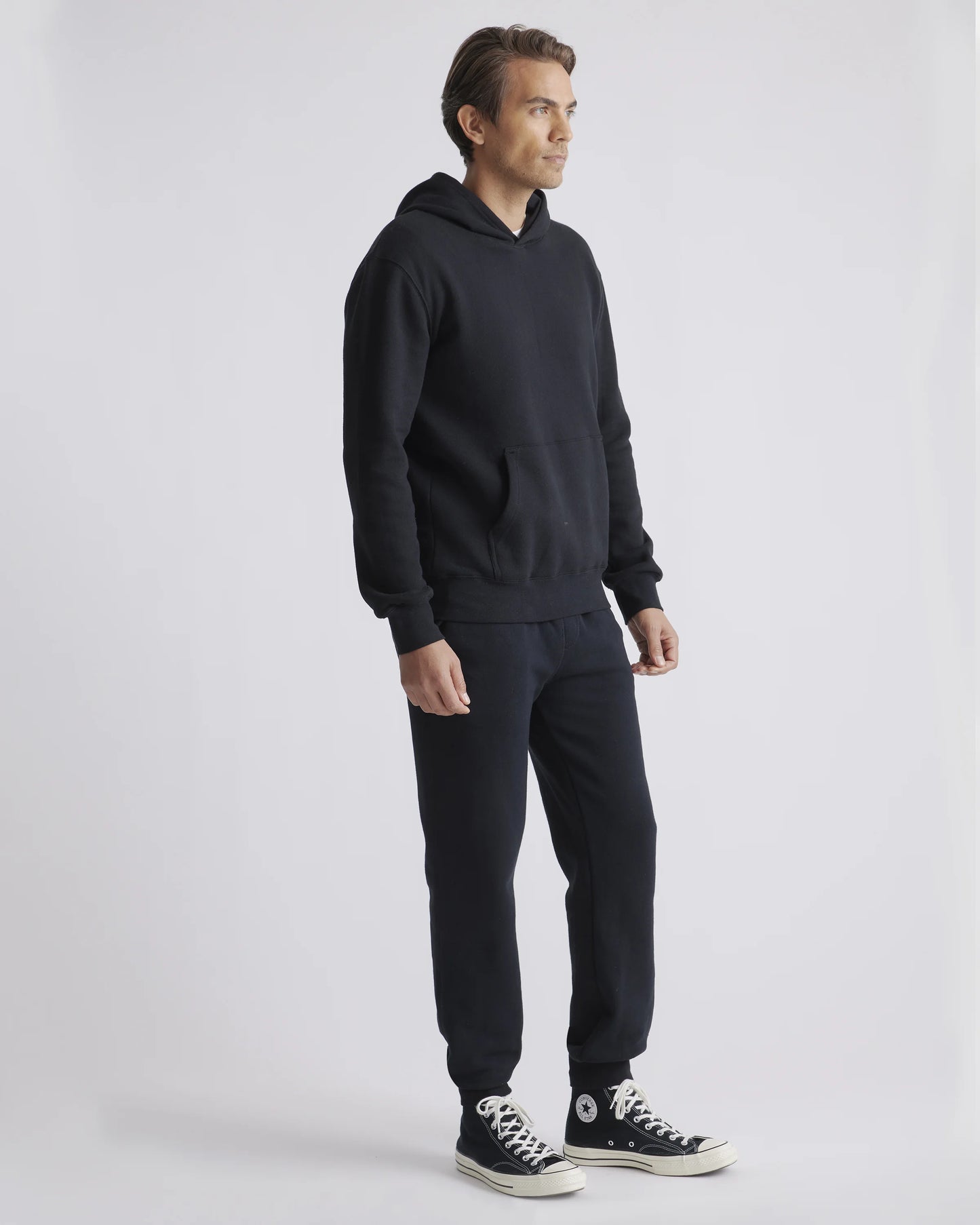 Organic Heavyweight Fleece Hoodie - S / Black