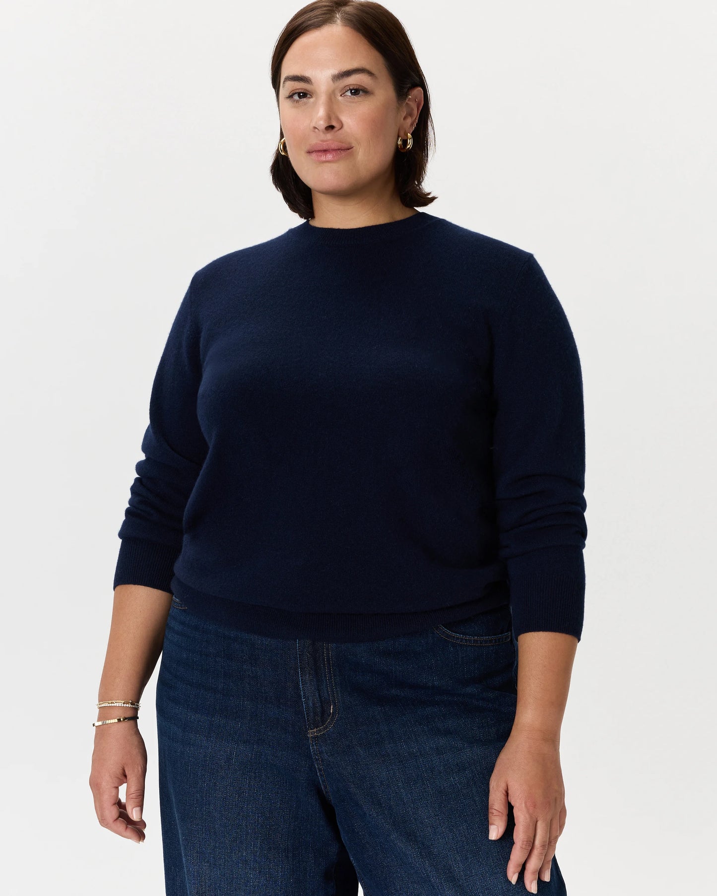 Mongolian Cashmere Crewneck Sweater - 1X / Pale Custard Yellow