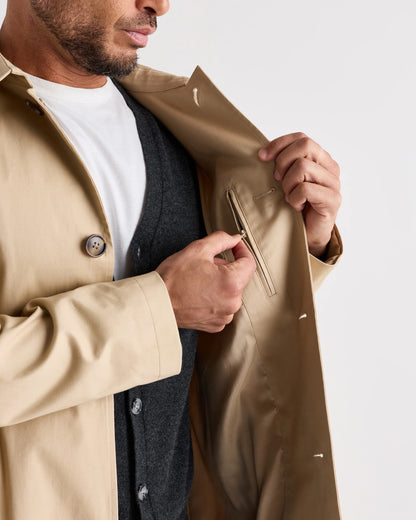 Comfort Stretch Trench Coat - S / Midnight Black