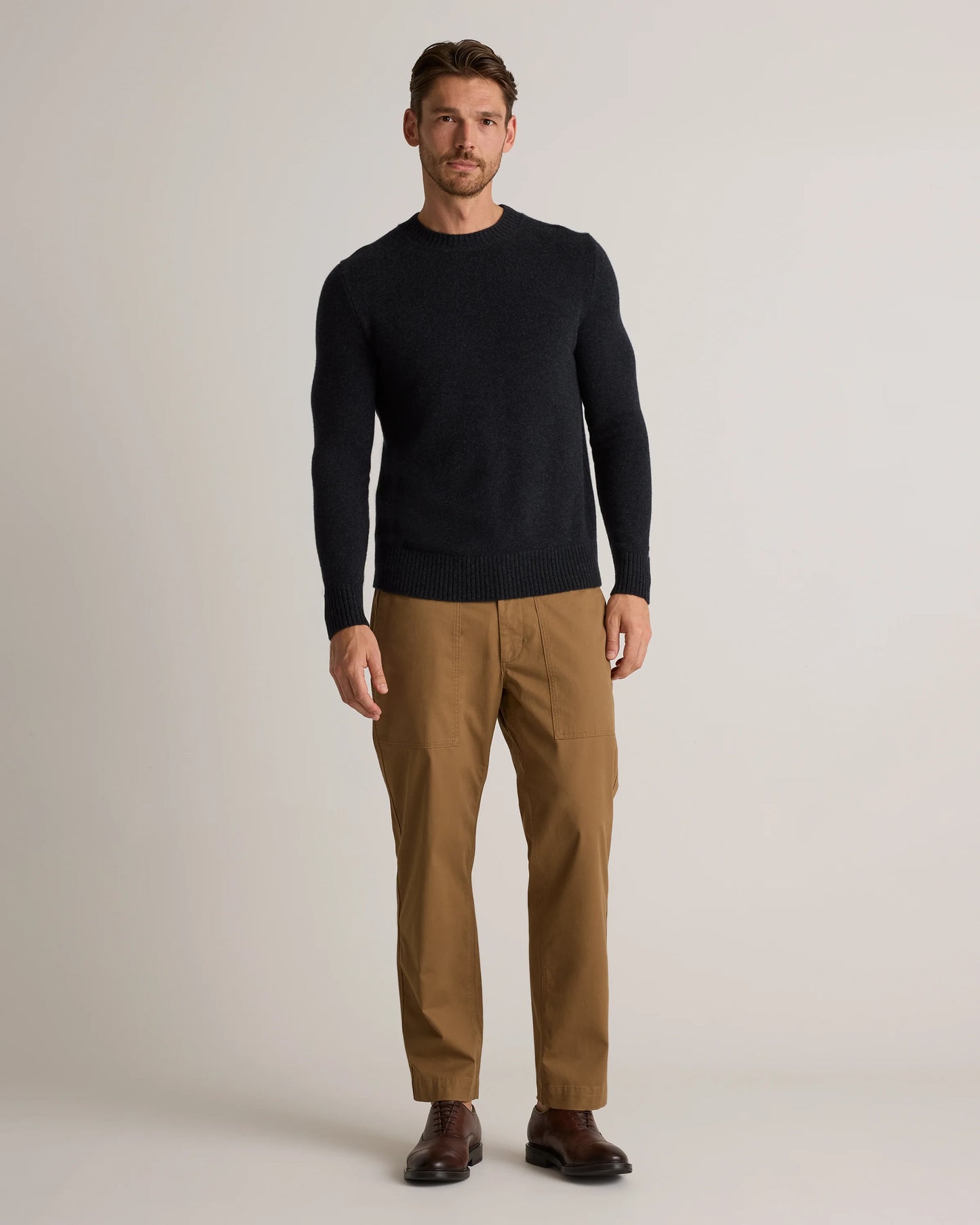 Luxe Baby Cashmere Crewneck Sweater - S / Heather Pewter