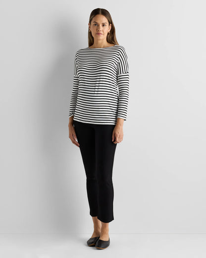 Bamboo Jersey Maternity Long Sleeve Tee (2-pack) - XS / Wine Tasting Red/Nocturnal Green