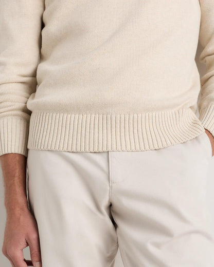 100% Organic Cotton Quarter-Zip Sweater - S / Moonstone Blue