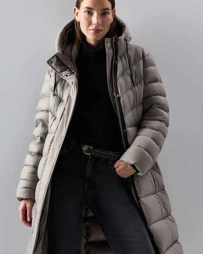 Responsible Down Belted Puffer Maxi Coat - XS / Morel Grey