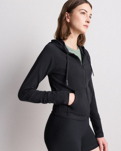Ultra-Form Hooded Crop Jacket - XS / Black