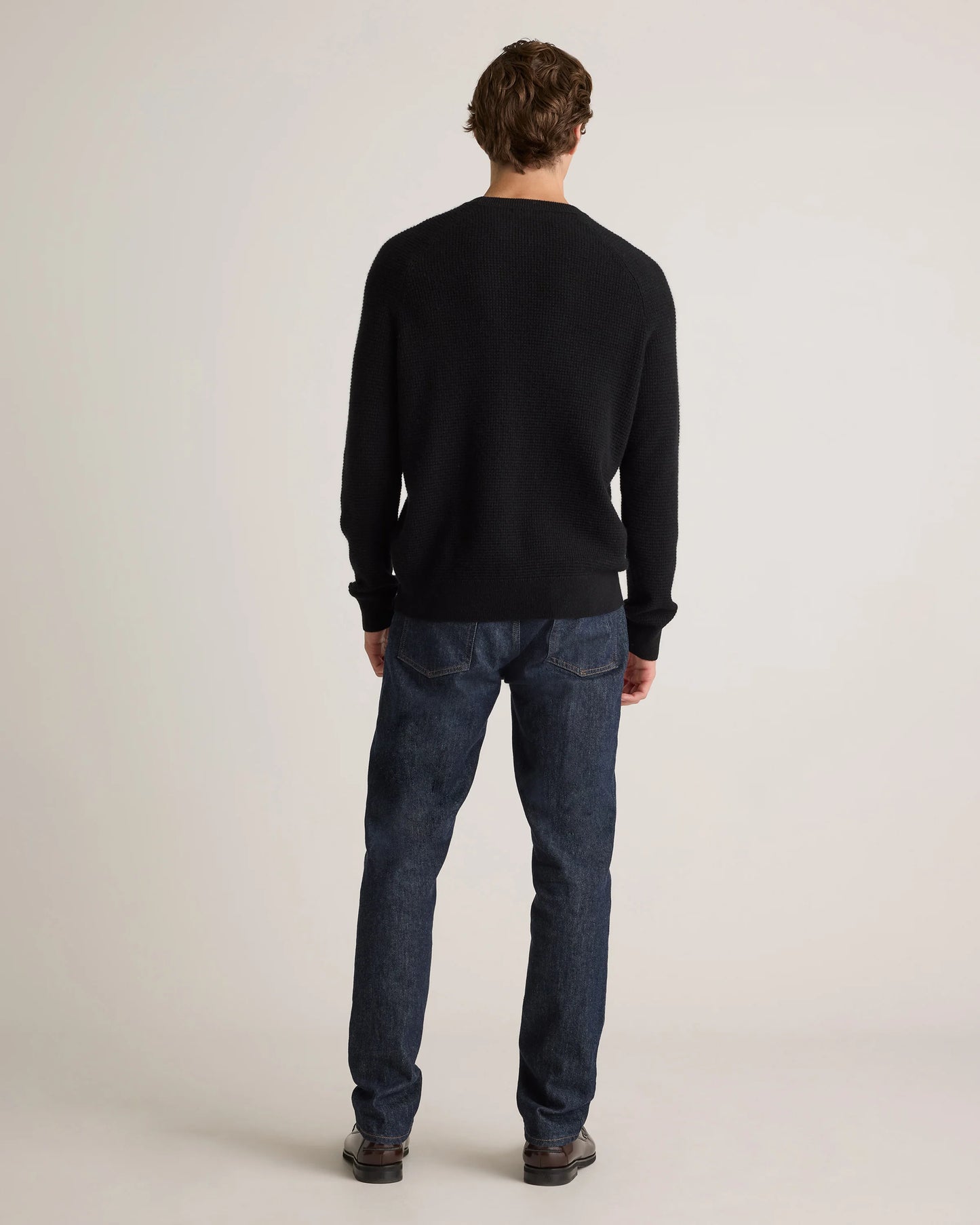 Mongolian Cashmere Waffle Sweatshirt - S / Faded Denim
