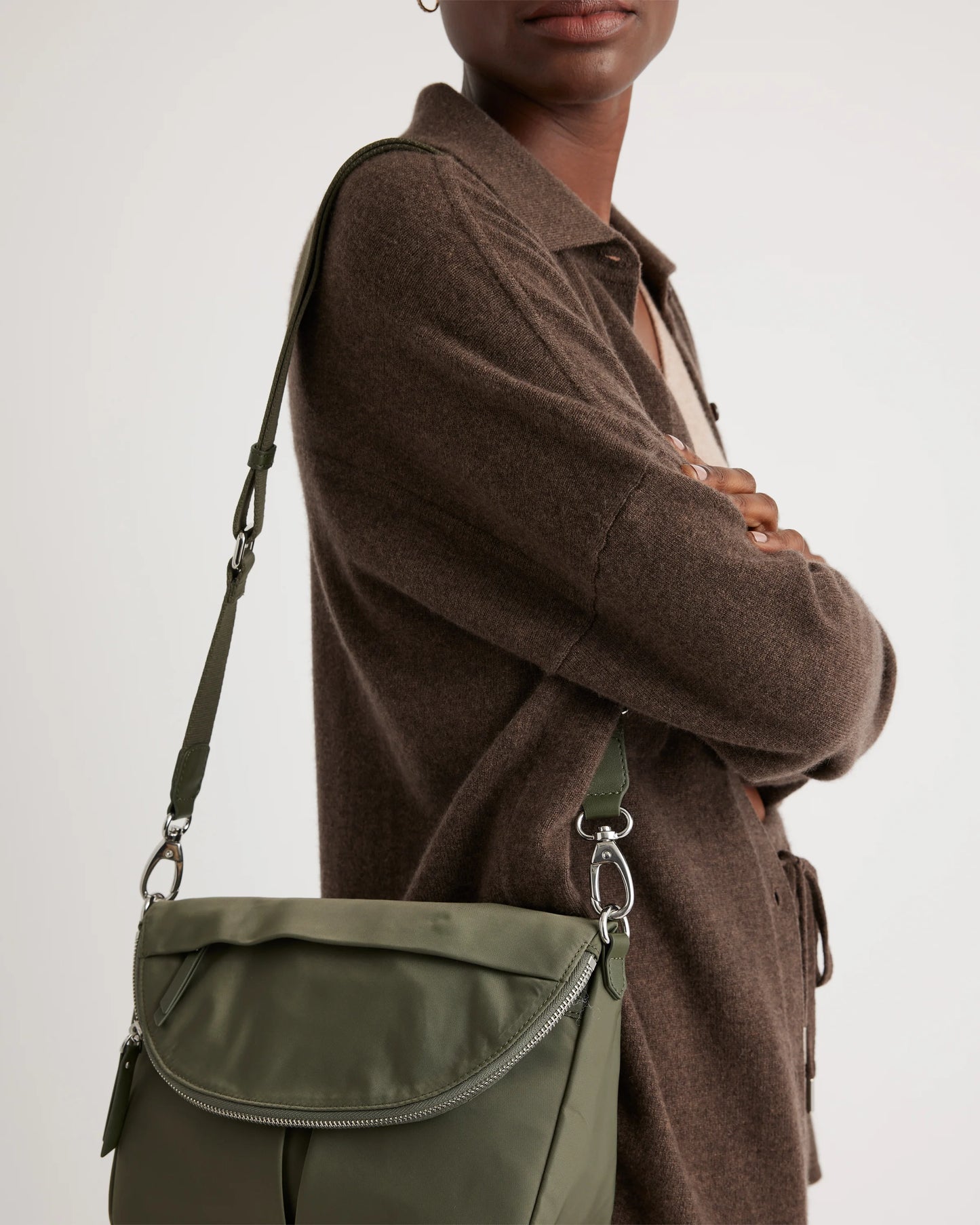 Revive Nylon Foldover Crossbody - One Size / Olive