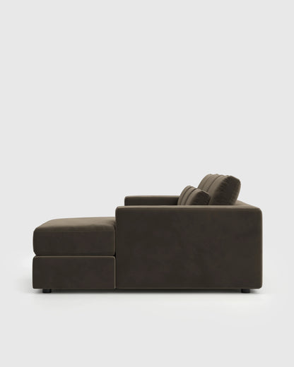 Ashford Deep Seat Chaise Sectional in Performance Velvet - 119" Right Arm / Rust