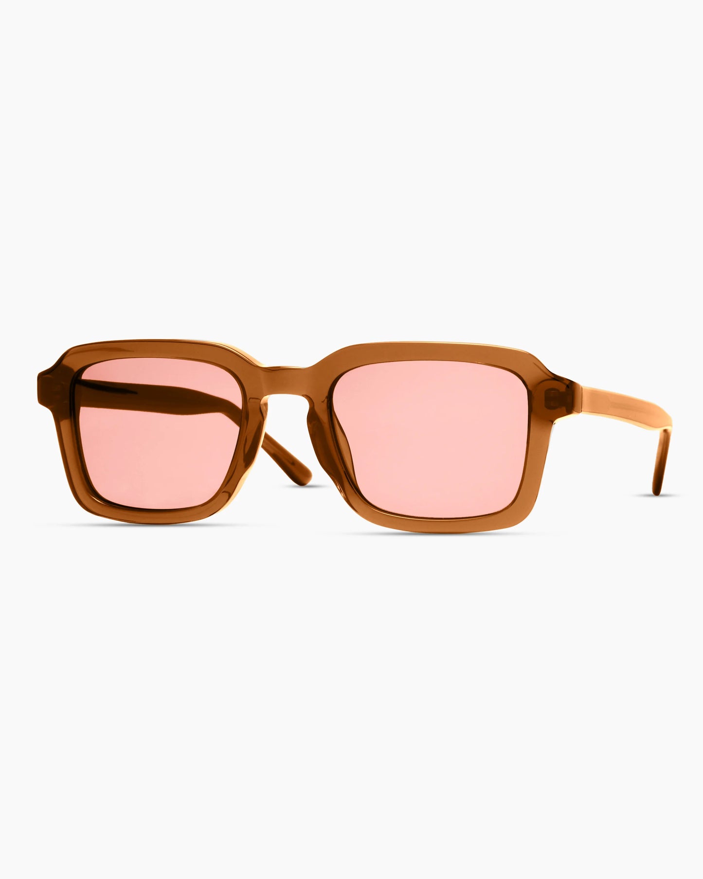 Tulum Polarized Acetate Sunglasses - Standard / Clear Spice with Deep Rose lens