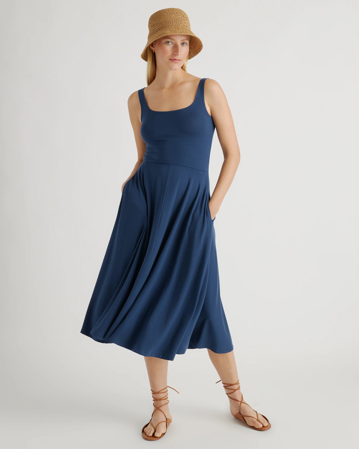 Tencel Jersey Fit & Flare Dress - XS / Dark Olive