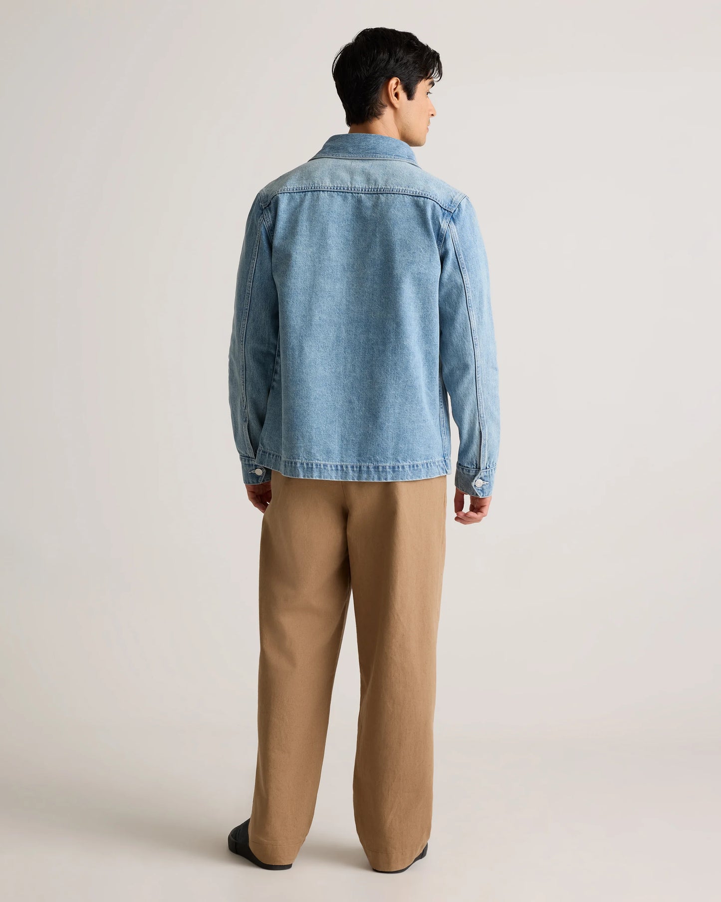 100% Organic Cotton Denim Chore Jacket - S / Dark Indigo