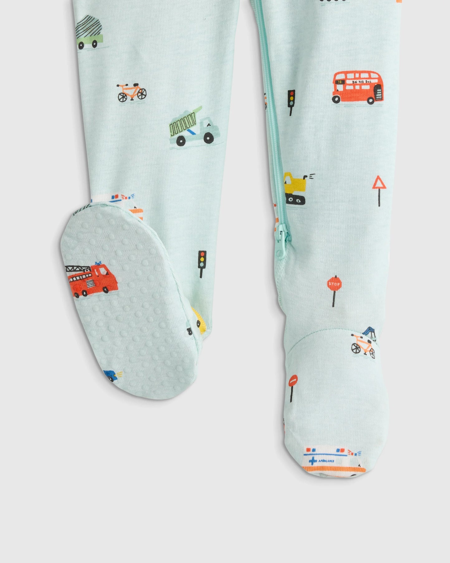 100% Organic Cotton Footie Pajama - 0-3M / Vehicles