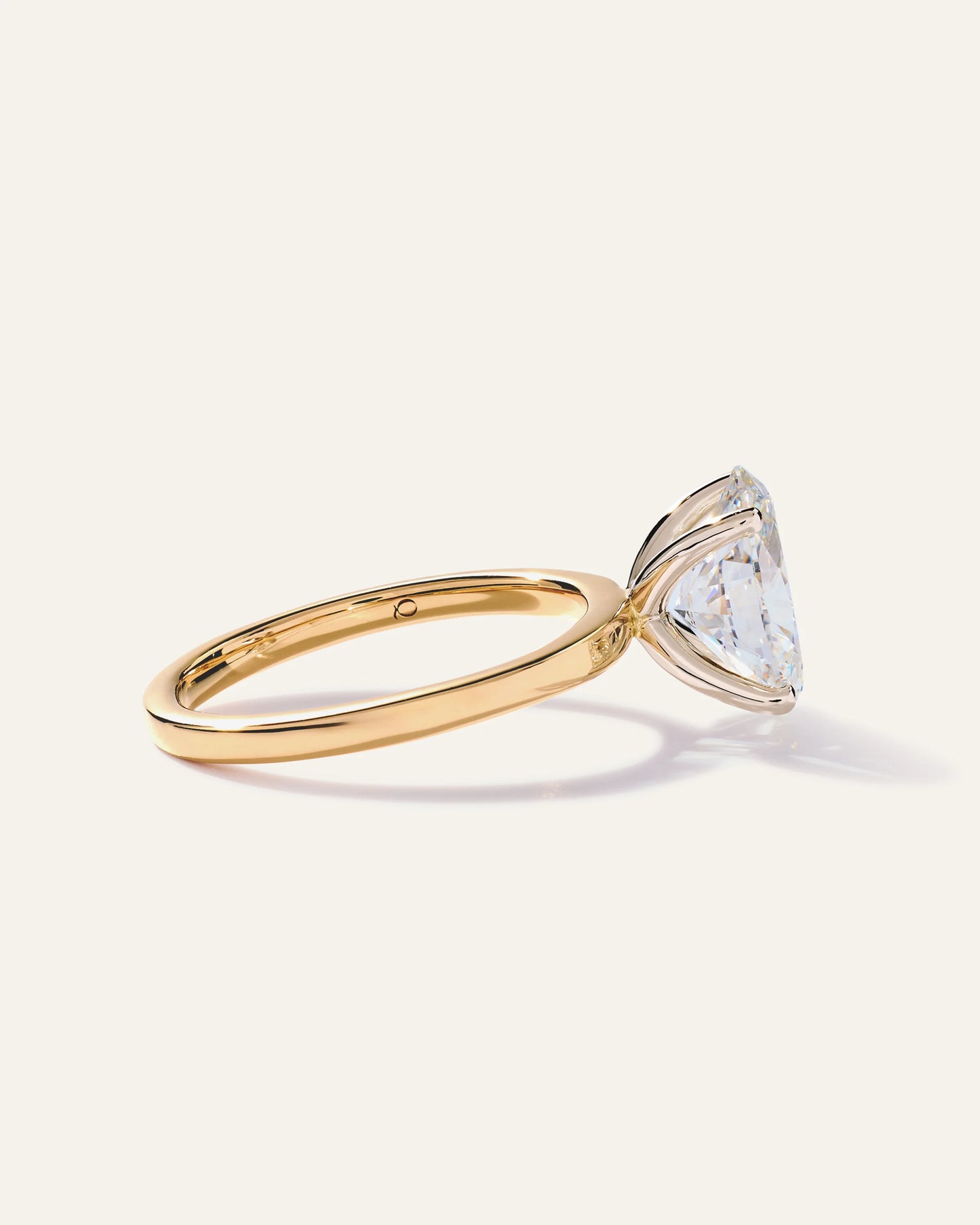 Lab Grown Diamond Round Comfort Fit Engagement Ring - 2.5ct - 4 / Yellow Gold