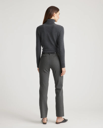 Ultra-Stretch Ponte Straight Leg 4-Pocket Pants - XS / Navy