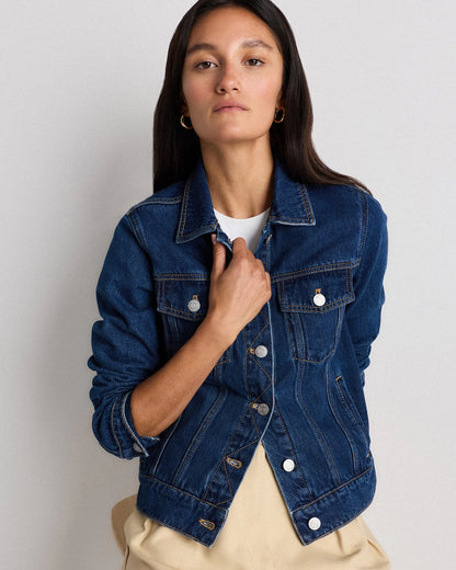 100% Organic Cotton Denim Jacket - XS / Indigo Blue