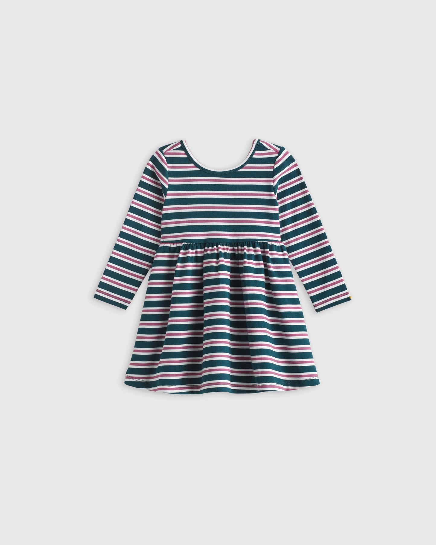 Organic Cotton Long Sleeve Skater Dress - 0-3M / Flower Buds