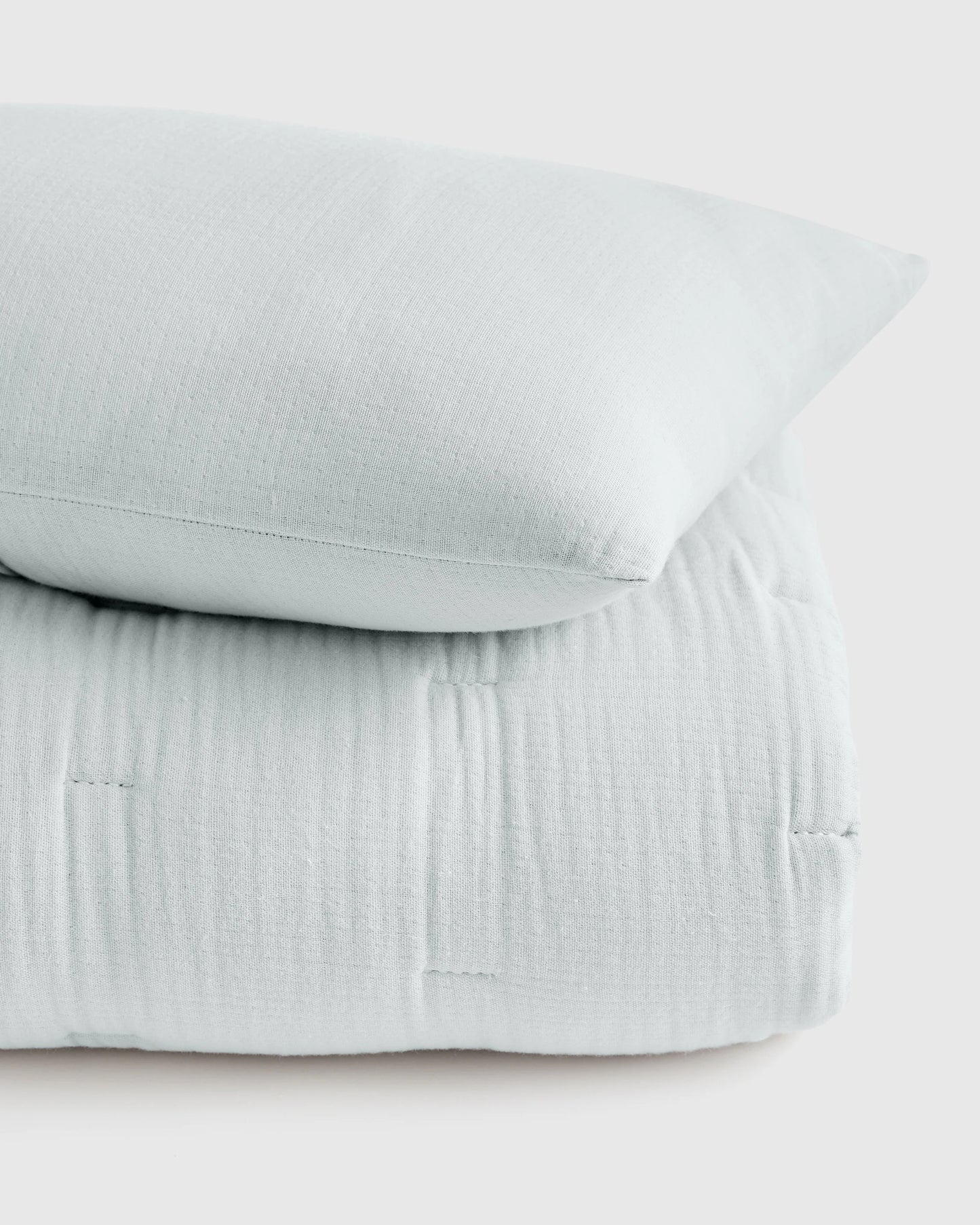 Organic Cotton Gauze Toddler Quilt & Sham Set - One Size / White