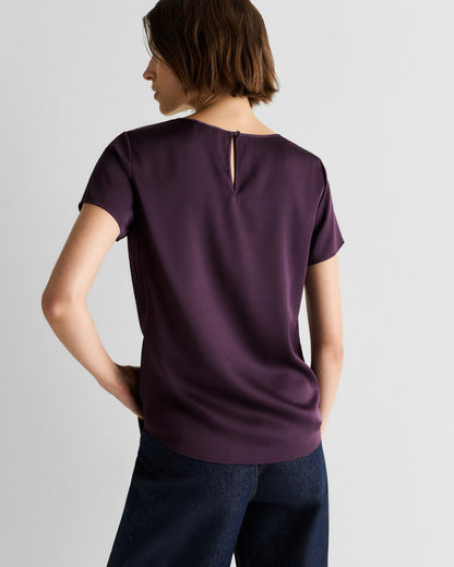 Washable Stretch Silk Tee - XS / Deep Orchid Purple