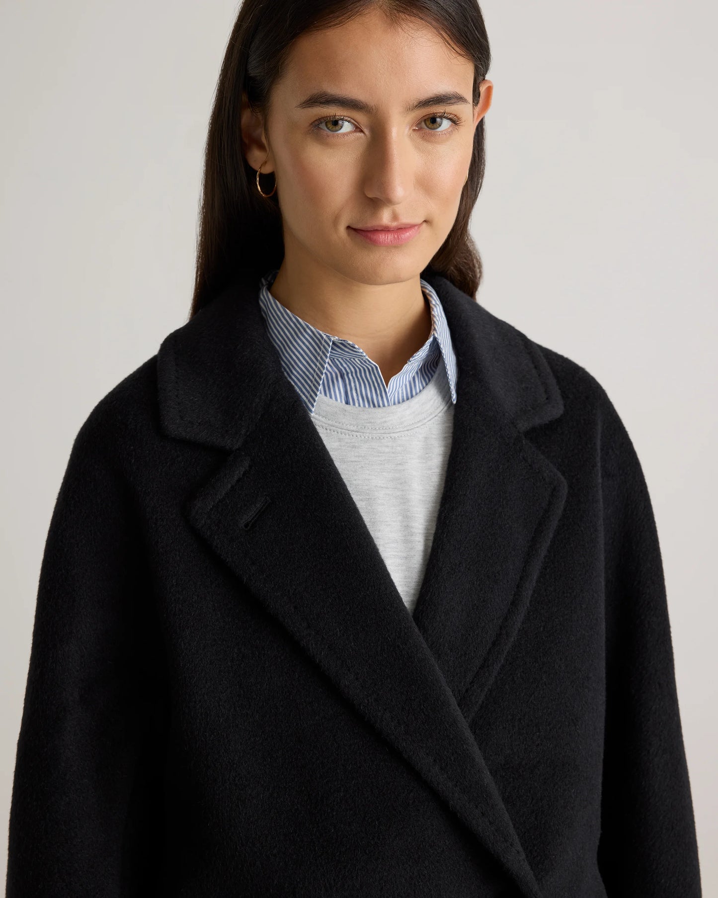 Camel Hair Double-Breasted Slouch Coat - XS / Vicuna