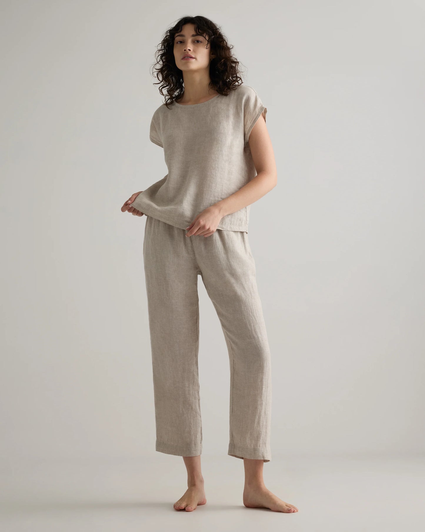 100% European Linen Pajama Set - XS / French Blue