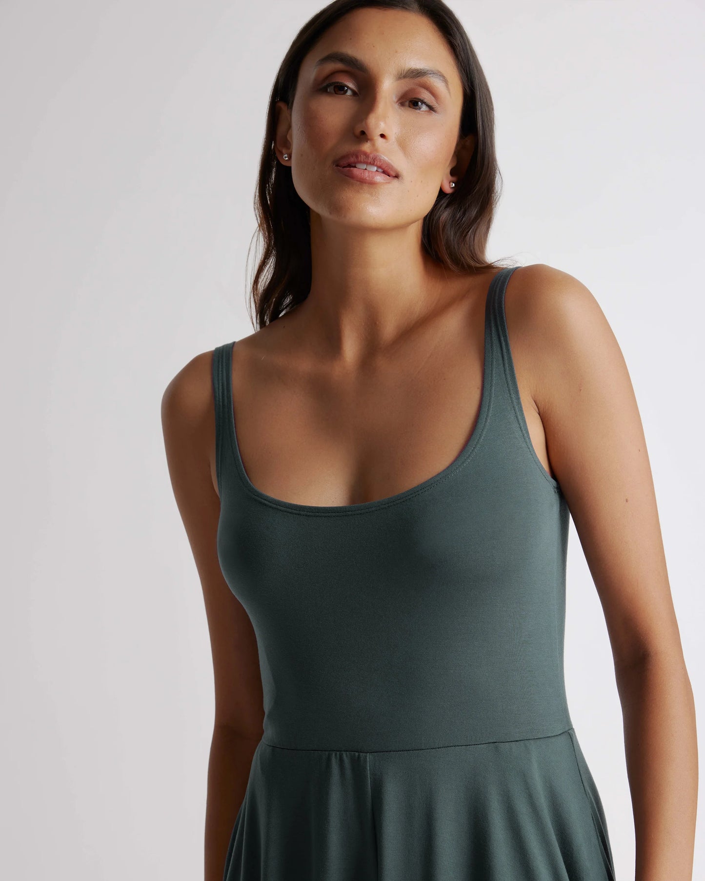 Tencel Jersey Fit & Flare Dress - XS / Dark Olive